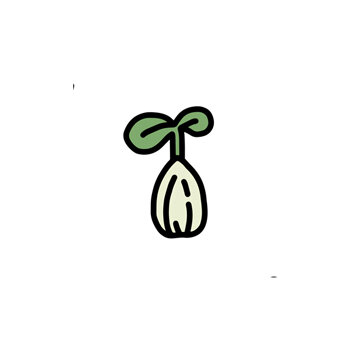 Kiemend zaadje als symbool voor zaadvast zaaigoed