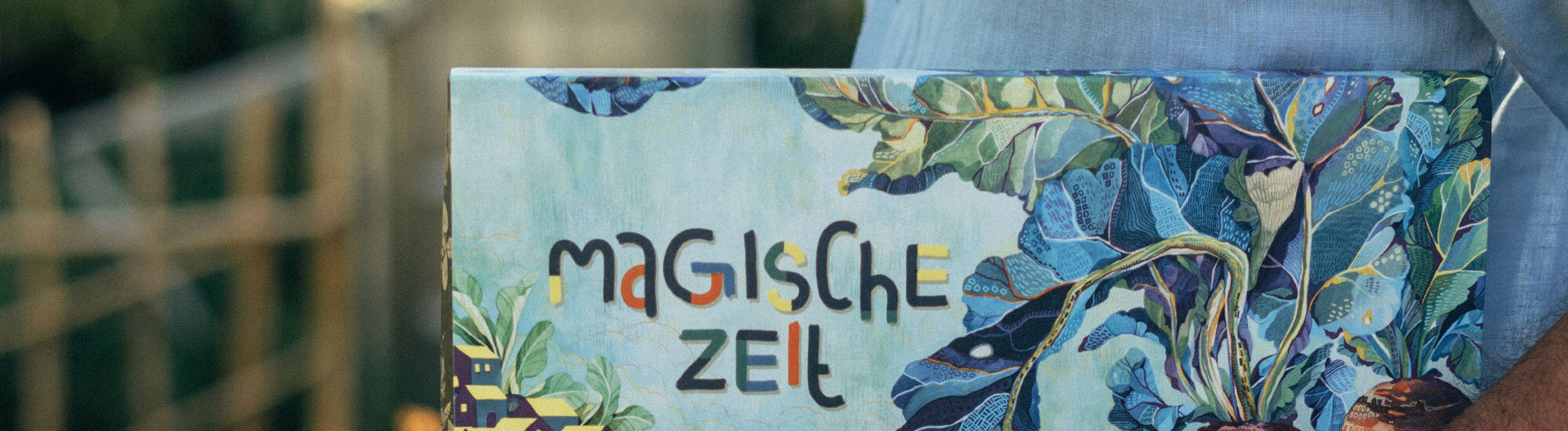 Detail van de doos van de biologische zaad-adventskalender „Magische tijd” Kleurrijke zelfverzorgerstuin