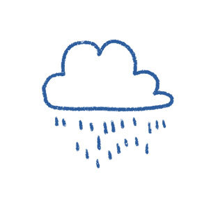 Regenwolk als symbool voor de waterbehoefte van planten
