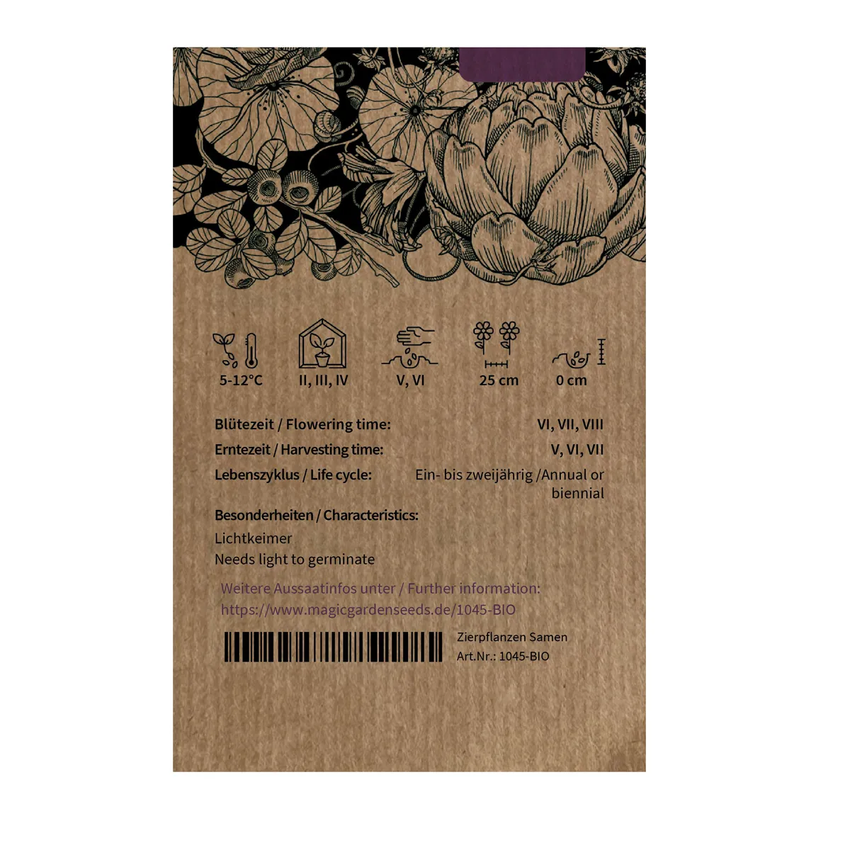 Pflücksalat 'Lollo Rosso' (Lactuca sativa var. crispa) Bio Samen