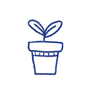 Zaailing in een pot als symbool voor genoeg ruimte om te groeien
