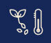 Symbool voor de ideale kiemtemperatuur: kiemplantje naast een thermometer