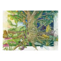 Postcard: THE MAGICAL GARDEN - hand-painted illustration, format DIN A6